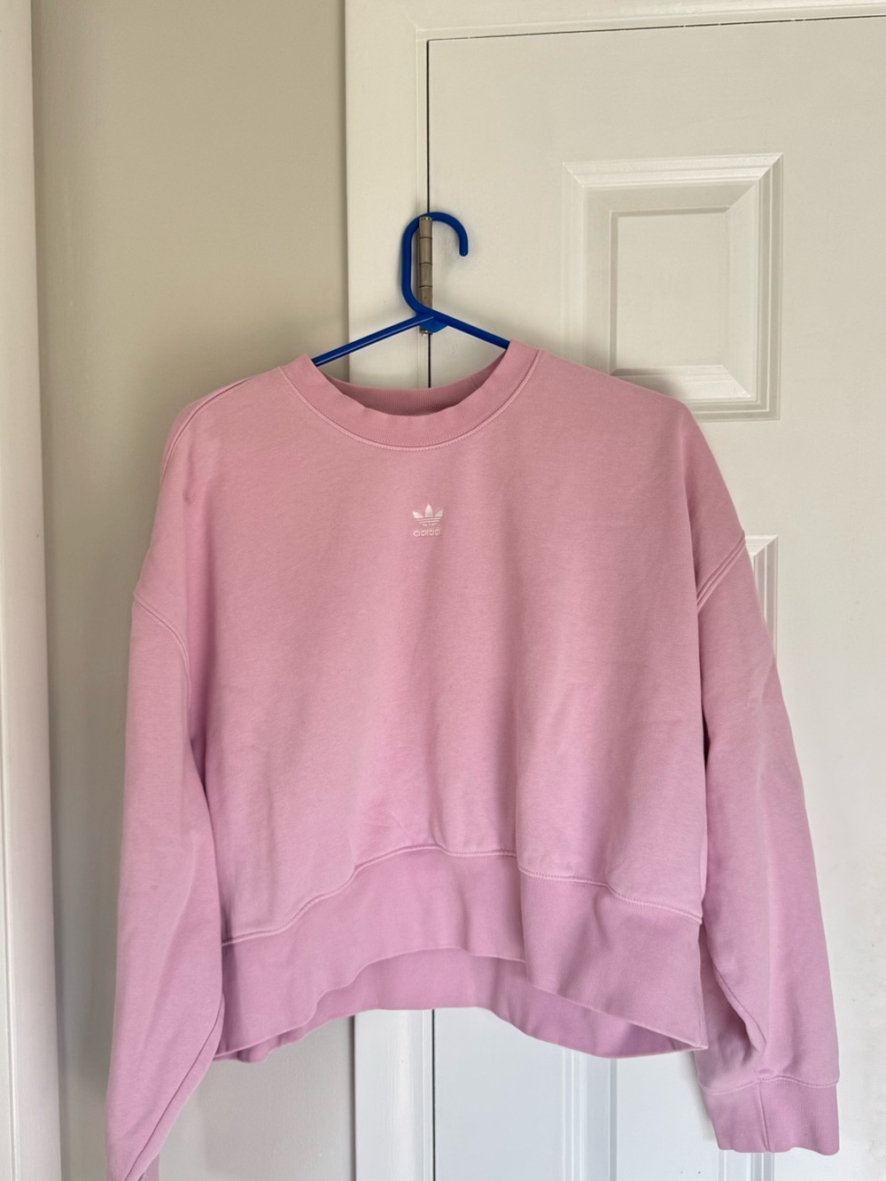 adidas Pink Women's Cropped Crewneck Sweatshirt